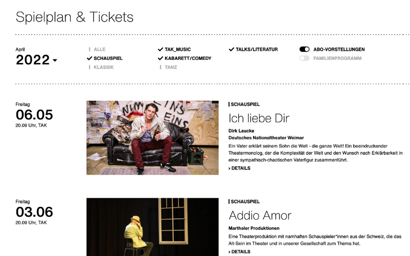 Ausschnitt 'Spielplan & Tickets'